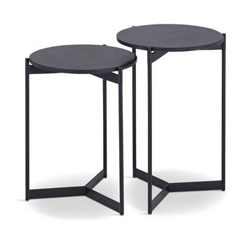 image Leeds Bunching Round End Tables - Black