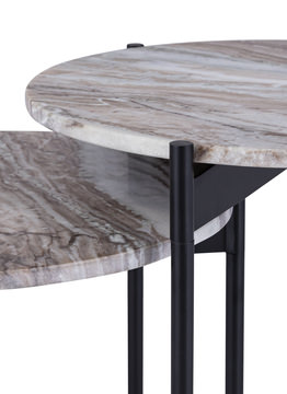 Leeds Bunching Round End Tables - Brown