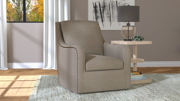 Anna Swivel Chair - Taupe