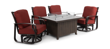 image San Remo II Wheaton 5 Piece Patio Fire Table Set