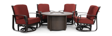 San Remo II Wheaton 5 Piece Fire Table Chat Set
