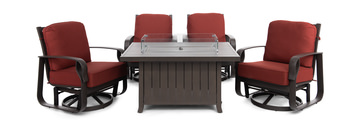 San Remo II Wheaton 5 Piece Patio Fire Table Set