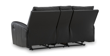 Yancy Leather Reclining Loveseat With Console