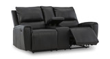 Yancy Leather Reclining Loveseat With Console thumbnail 4