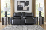 Yancy Leather Reclining Loveseat With Console thumbnail 5