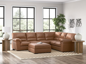 Zola 3 Piece Sectional with Left Loveseat - Caramel