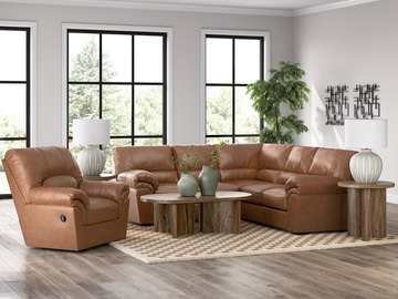 Zola 2 Piece Sectional with Left Loveseat - Caramel