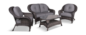 image Glen River II 4 Piece Wicker Porch Set 