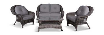 Glen River II 4 Piece Wicker Porch Set 