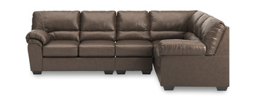 Zola 3 Piece Sectional with Left Loveseat - Umber