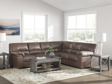 Zola 3 Piece Sectional with Left Loveseat - Umber