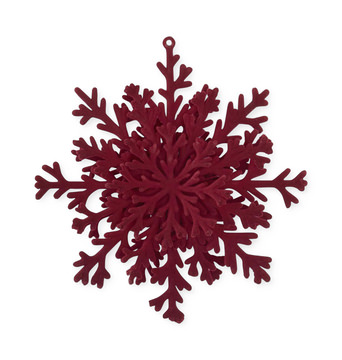 Burgundy Velvet Snowflake Ornament