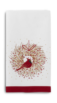 Wreath And Cardinal Towel