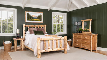 image Cedar Log Queen Bedroom Suite