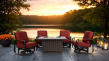 San Remo II Wheaton 5 Piece Patio Fire Table Set thumbnail 4
