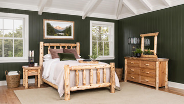image Cedar Log Queen Bedroom Suite