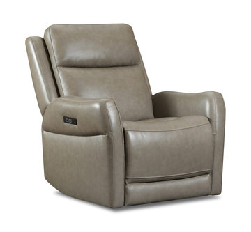 image Mueller Leather Power Swivel Glider Recliner - Cobblestone