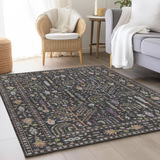 Hatay Black Washable Area Rug - 5′0″ X 7′6″ thumbnail 3
