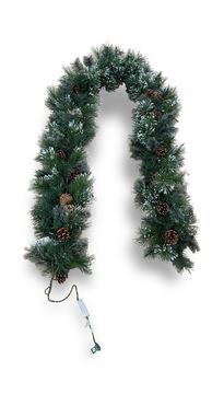 image Oregon Pine 9′ Garland With Warm White LED Lights