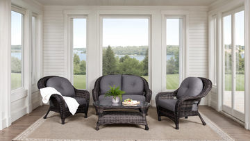 Glen River II 4 Piece Wicker Porch Set 