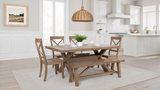Dakota Oak Trestle Table With 4 Side Chairs And Bench thumbnail 4