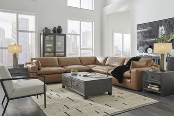 Celine 5 Piece Leather Sectional