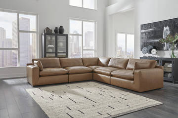 Celine 5 Piece Leather Sectional