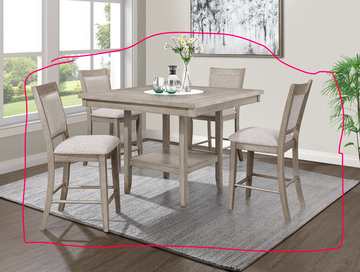 Amelia Counter Height Table With 4 Stools