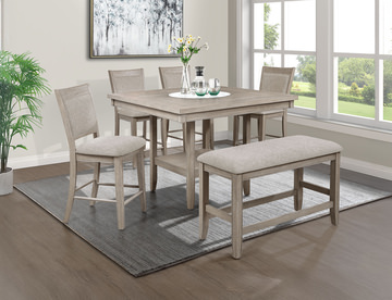 Amelia Counter Height Table With 4 Stools And Bench