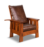 Aurora Antique Carmel Leather Morris Chair thumbnail 1