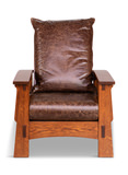 Aurora Antique Carmel Leather Morris Chair thumbnail 2