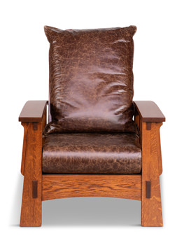 Aurora Antique Carmel Leather Morris Chair