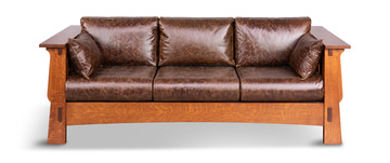Aurora Antique Carmel Leather Sofa 