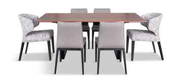 Walnut 7 Piece Dining Set