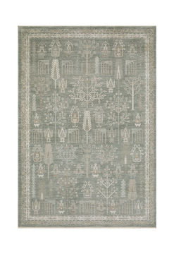 Keaton Green/Beige Area Rug - 5′3″ X 7′6″