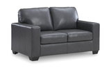 Mulan Leather Loveseat - Admiral thumbnail 2