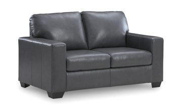 Mulan Leather Loveseat - Admiral