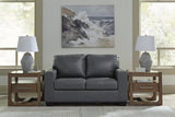 Mulan Leather Loveseat - Admiral thumbnail 3