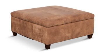 image Depot Leather Storage Ottoman