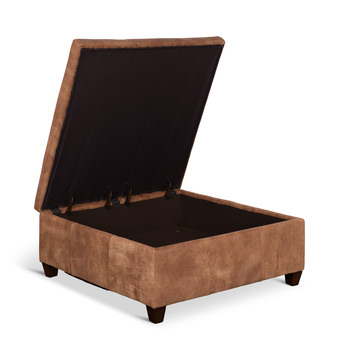 Depot Leather Storage Ottoman