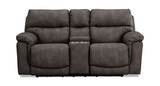 Chase Power Loveseat With Console - Pewter thumbnail 1