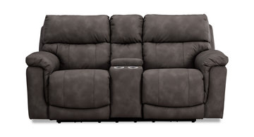 image Chase Power Loveseat With Console - Pewter