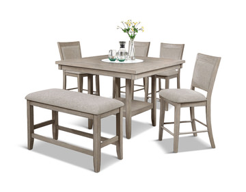 Amelia Counter Height Table With 4 Stools And Bench