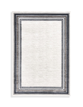 Clearwater Borders Oyster/Nightfall Area Rug - 5′3″ X 7′7″