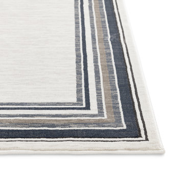 Clearwater Borders Oyster/Nightfall Area Rug - 5′3″ X 7′7″