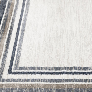 Clearwater Borders Oyster/Nightfall Area Rug - 5′3″ X 7′7″