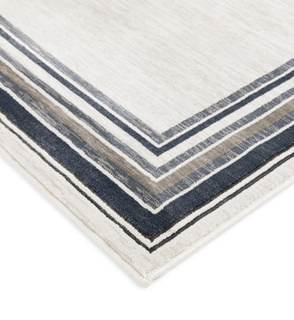 Clearwater Borders Oyster/Nightfall Area Rug - 5′3″ X 7′7″