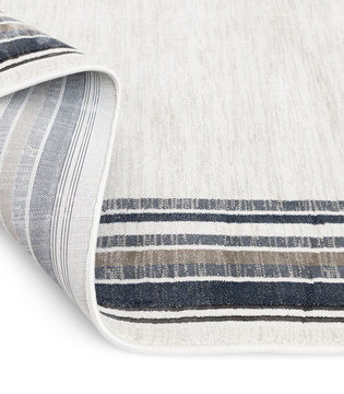 Clearwater Borders Oyster/Nightfall Area Rug - 5′3″ X 7′7″