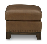 Benedict Leather Ottoman thumbnail 3