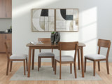 Ezra Table and 4 Side Chairs - Medium Brown thumbnail 4